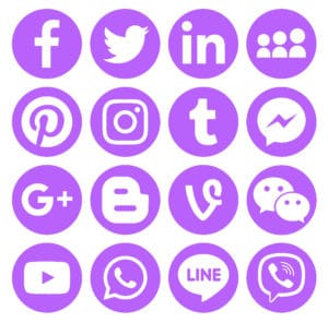 Social Media Icons Pink Purple