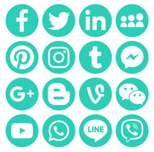 Social Media Icons Turquoise