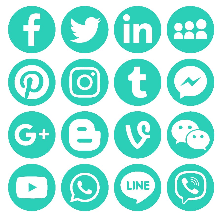 Social Media Icons Turquoise - Local Value