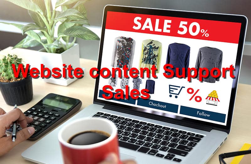 website content that support sales
